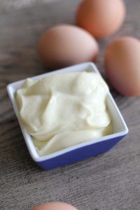 30-Second Homemade Mayo from the Whole Smiths using olive oil. You have to make this to believe it! Paleo friendly, Whole30 compliant, gluten-free.