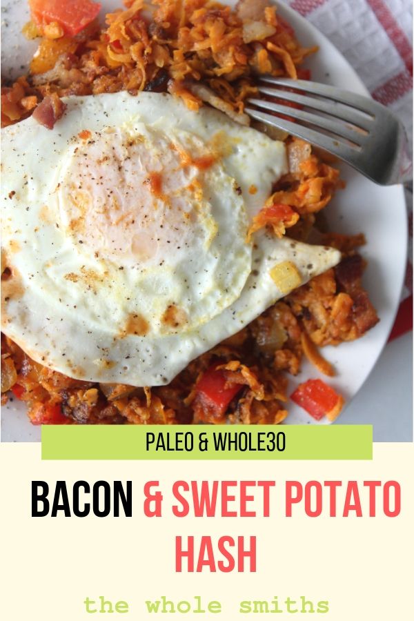 Paleo sweet potato hash pinterest graphic