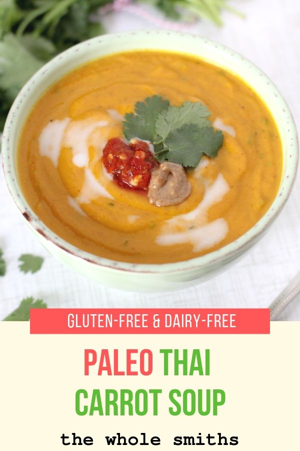 paleo thai carrot soup pinterest graphic