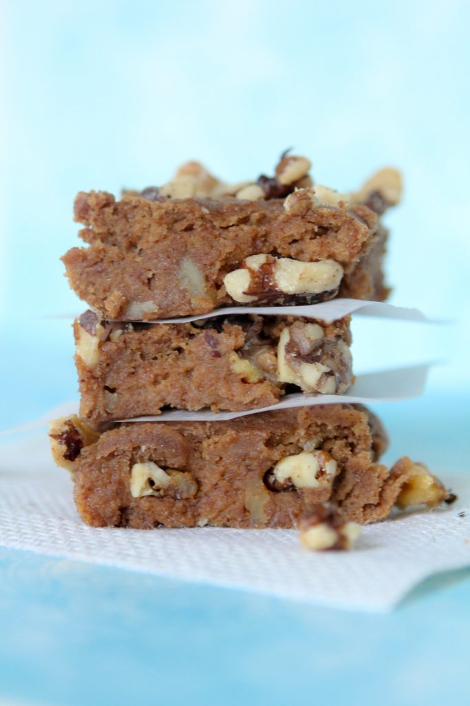 Banana Blondies from the Whole Smiths. A great way to use up old bananas. Grain and gluten-free, paleo friendly. A must try healthy treat!