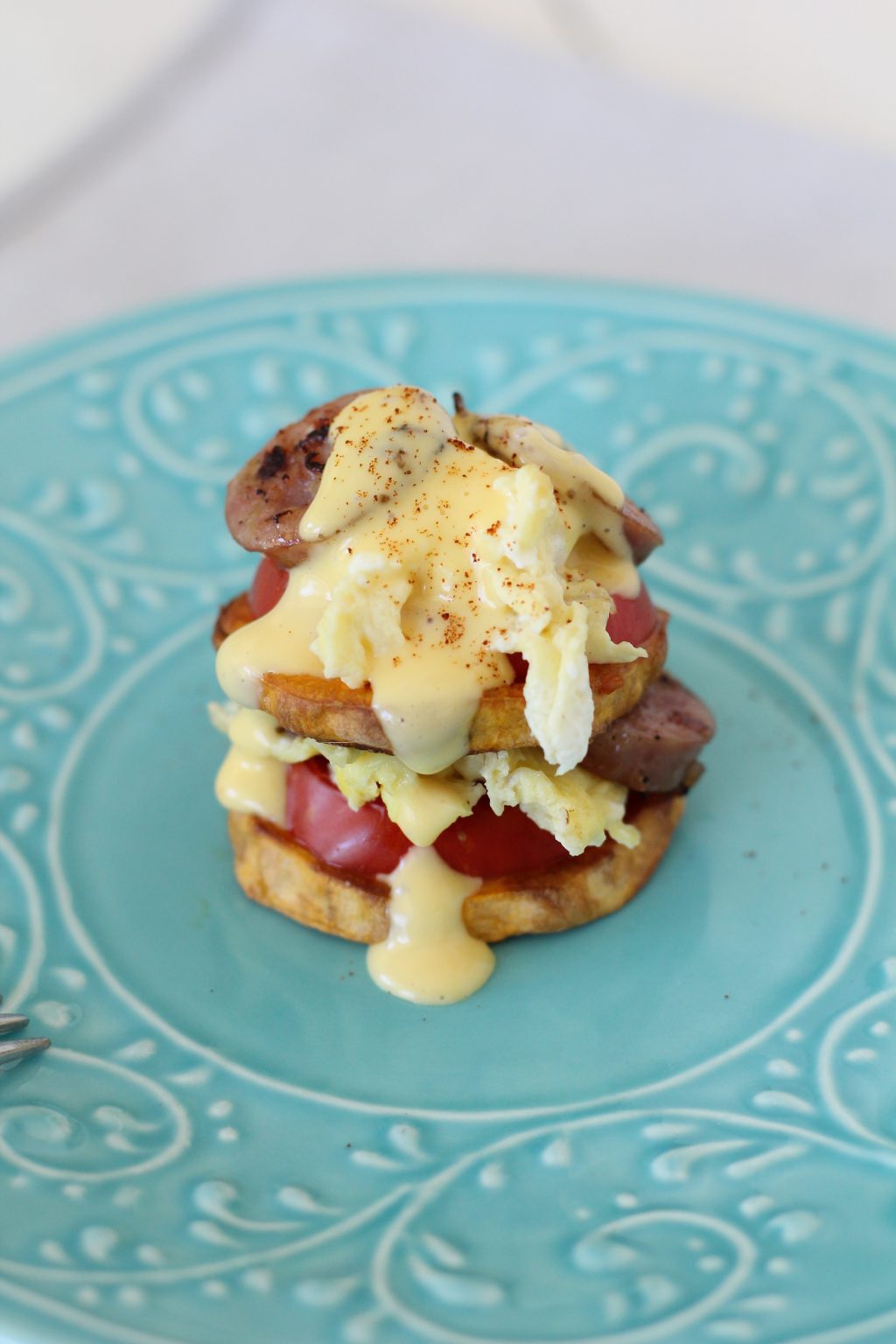 Sweet Potato Stacks + One-Minute Hollandaise