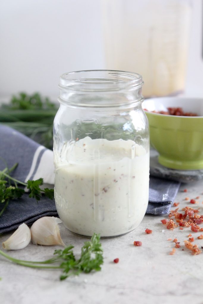 The very best Bacon Ranch Dressing one can imagine! It's even dairy-free, paleo, and Whole30 compliant.