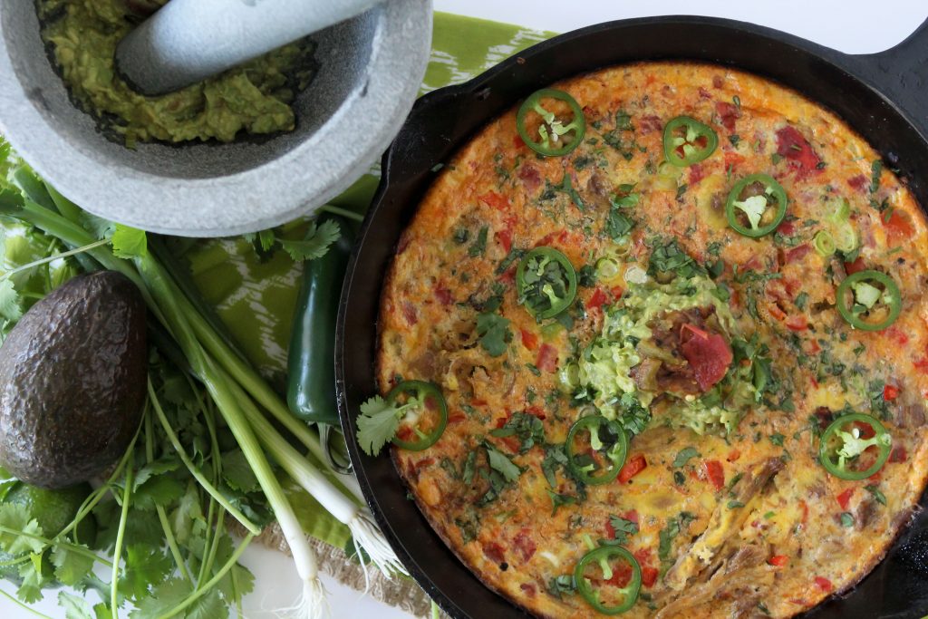 Carnitas Frittata from the Whole Smiths. GREAT for make-ahead breakfasts! Paleo-friendly, gluten-free and grain-free. 