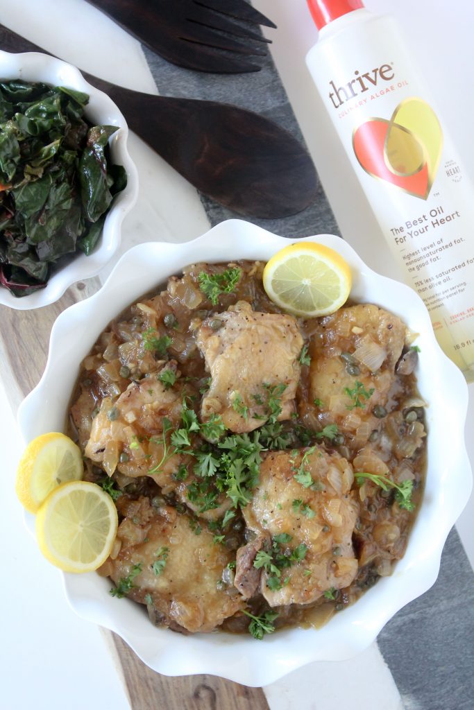 Chicken Piccata + Braised Rainbow Chard from the Whole Smiths. And easy to make one-pan meal that's paleo friendly, Whole30 compliant, gluten-free and most importantly crazy delicious!