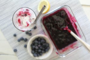 Refreshing Dairy-Free Blueberry Lemon Float from the Whole Smiths that's paleo-friendly, vegan and vegetarian. Fresh blueberries and low in sugar, a must-make!