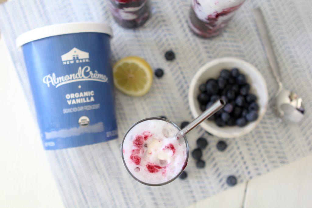 Refreshing Dairy-Free Blueberry Lemon Floats from the Whole Smiths that's paleo-friendly, vegan and vegetarian. Fresh blueberries and low in sugar, a must-make!