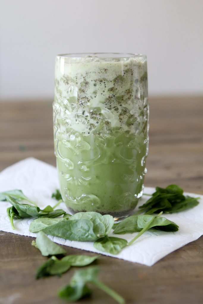 Spinach + Cacao Protein Shake from the Whole Smiths. Using Rootz Protein Superfood , it's a great on-the-go option for getting in extra protein and veggies.