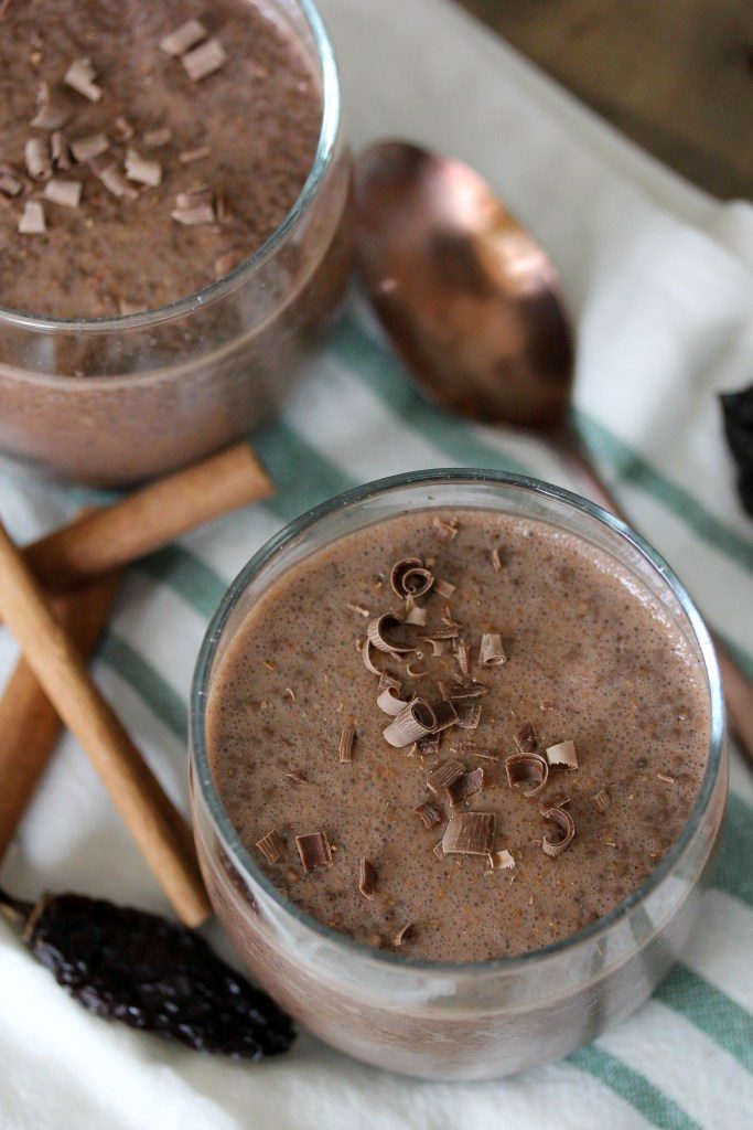 An easy-to-make paleo Mexican Hot Chocolate Protein Chia Pudding from the Whole Smiths in collaboration with Rootz Nutrition. 