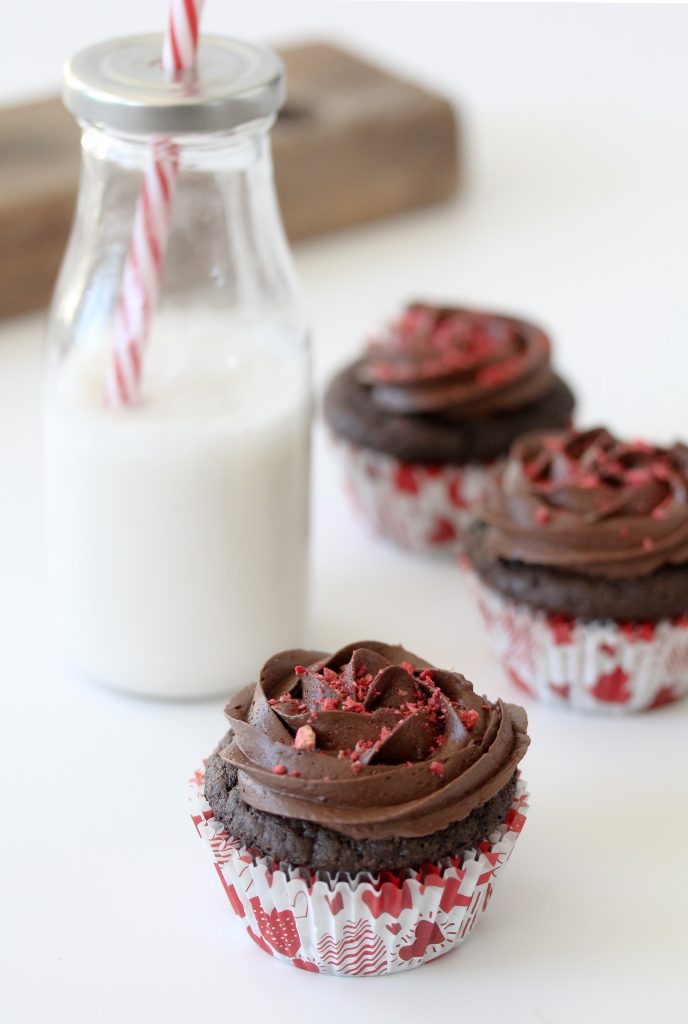 Grain-Free Strawberry Filled Chocolate Cupcakes from The Whole Smiths. Easy-to-make, delicious, gluten-free and paleo. 