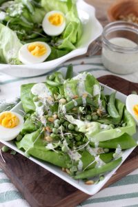 Giant Green Salad with Dill + Cracked Black Pepper Dressing from The Whole Smiths. It's Dairy-Free & Paleo and easy to make Whole30 compliant as well. 