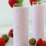 This Dairy-Free Strawberry Basil Milkshake is the perfect way to welcome summer. Paleo friendly.