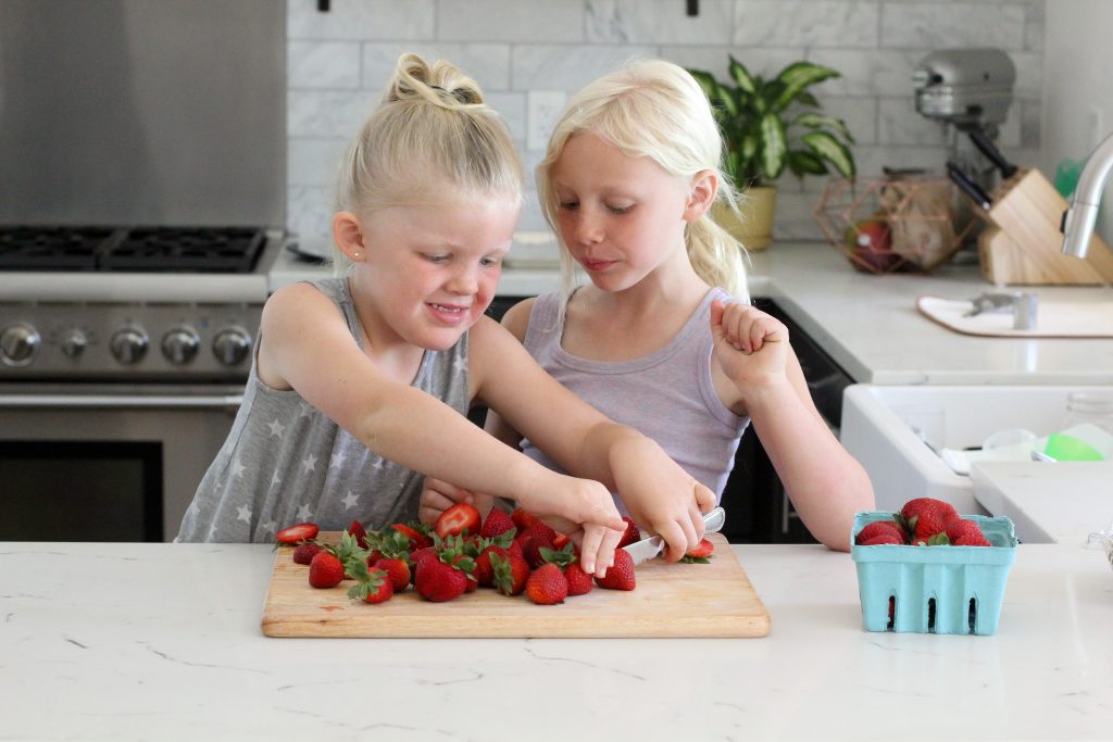 This recipe uses fresh California strawberries and is not only delicious but easy to make. So easy that the kids can make this for you! Gluten-free & paleo!