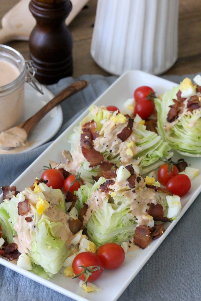 This Whole30 compliant Thousand Island Dressing + Wedge Salad from The Whole Smiths will knock your socks off! Easy to make and delicious any time!