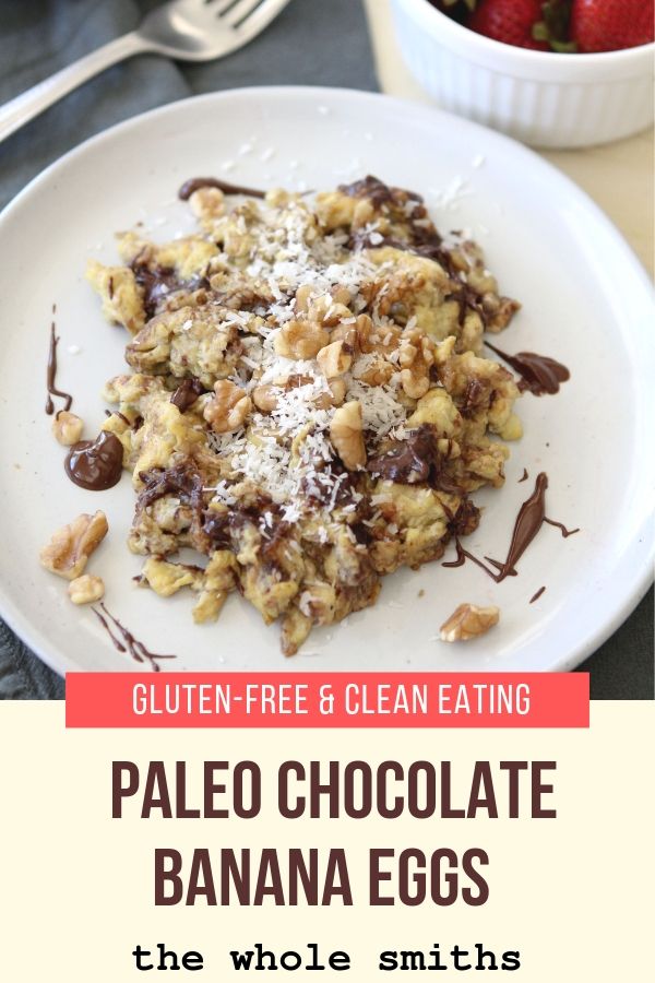 Paleo Chocolate banana eggs pinterest graphic