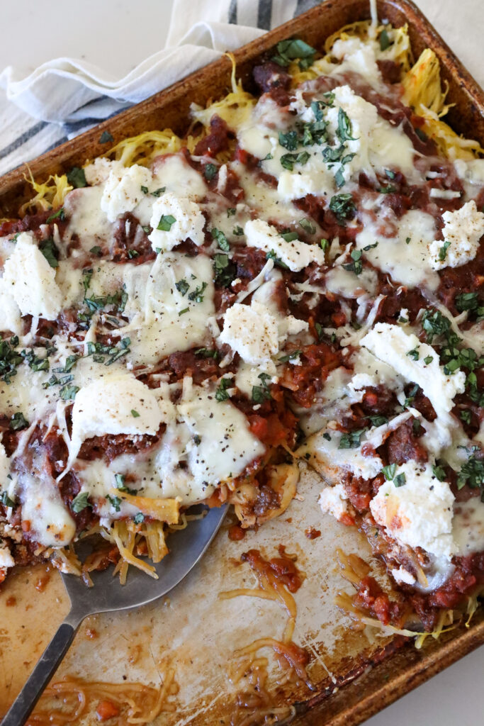 Sheet Pan Spaghetti Squash "Lasagna"