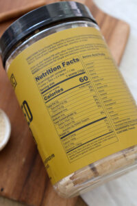 Jar of Naked Nutrition's Powdered Peanut Butter nutrition facts