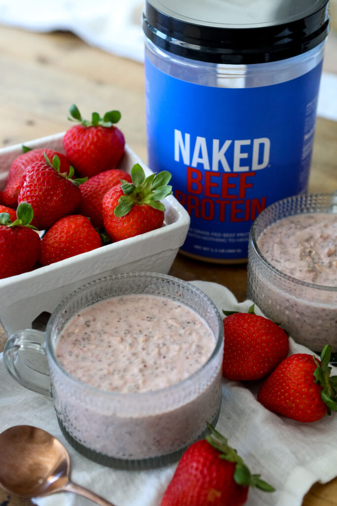 Protein + Strawberry Infused Overnight Oats | The Whole Smiths